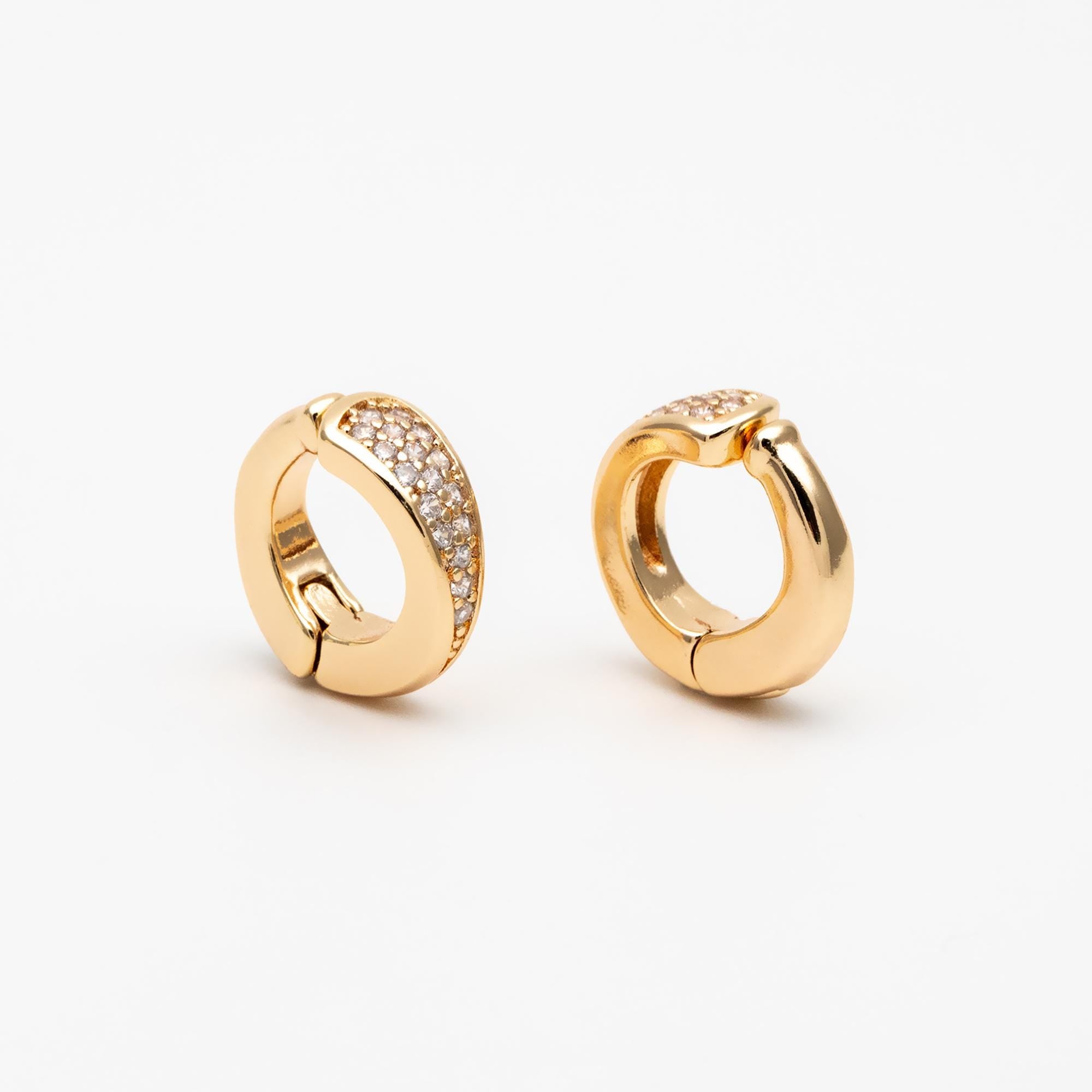 4pcs CZ Pave Gold/ Silver Tone Ear Cuff, Minimalist Cartilage Earrings, Dainty Clip On Earrings (GB-4576)